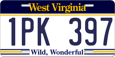 WV license plate 1PK397