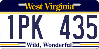 WV license plate 1PK435