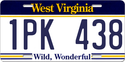 WV license plate 1PK438