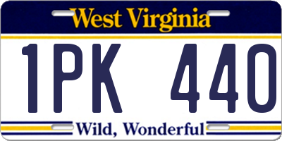 WV license plate 1PK440
