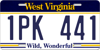 WV license plate 1PK441