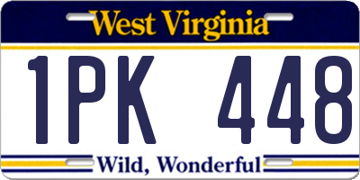 WV license plate 1PK448