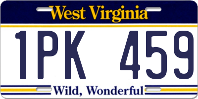 WV license plate 1PK459