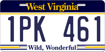 WV license plate 1PK461