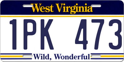 WV license plate 1PK473