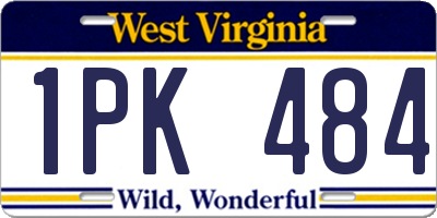 WV license plate 1PK484