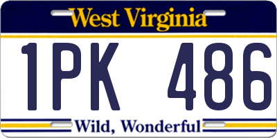 WV license plate 1PK486