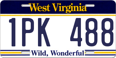 WV license plate 1PK488