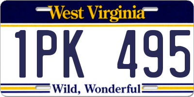 WV license plate 1PK495