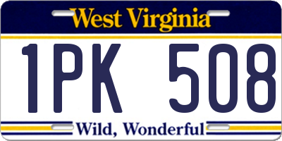 WV license plate 1PK508