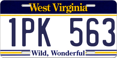 WV license plate 1PK563