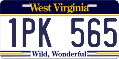 WV license plate 1PK565