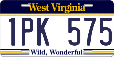 WV license plate 1PK575