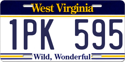 WV license plate 1PK595