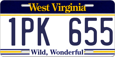 WV license plate 1PK655