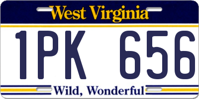 WV license plate 1PK656