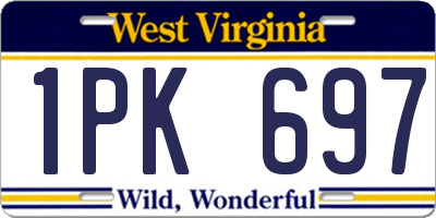 WV license plate 1PK697