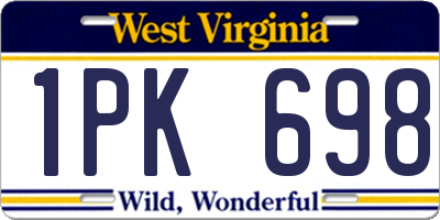 WV license plate 1PK698