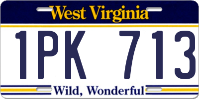 WV license plate 1PK713