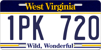 WV license plate 1PK720