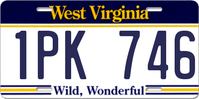WV license plate 1PK746