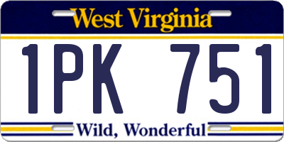 WV license plate 1PK751