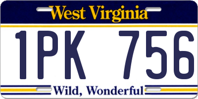 WV license plate 1PK756