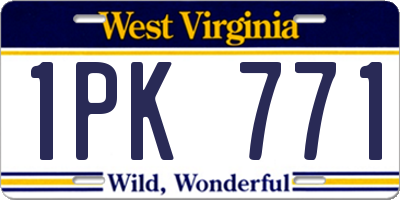 WV license plate 1PK771