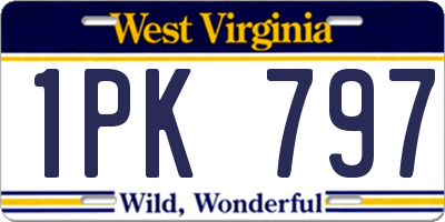 WV license plate 1PK797