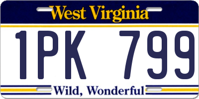 WV license plate 1PK799