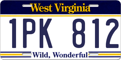 WV license plate 1PK812