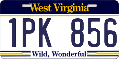 WV license plate 1PK856