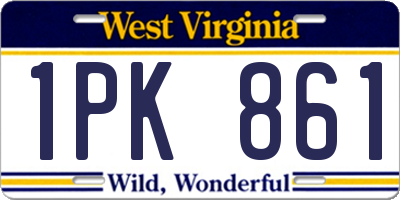 WV license plate 1PK861