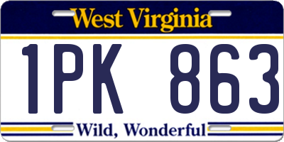 WV license plate 1PK863