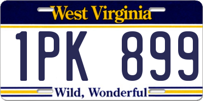 WV license plate 1PK899