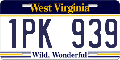 WV license plate 1PK939