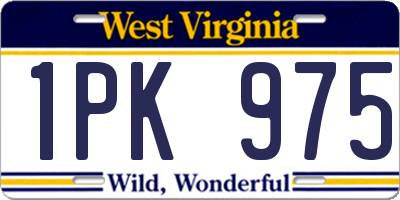 WV license plate 1PK975