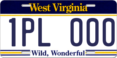 WV license plate 1PL000