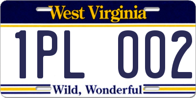 WV license plate 1PL002