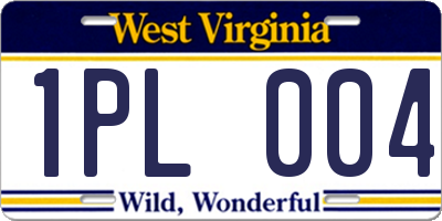 WV license plate 1PL004