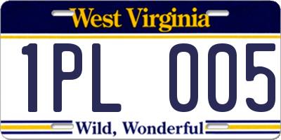 WV license plate 1PL005