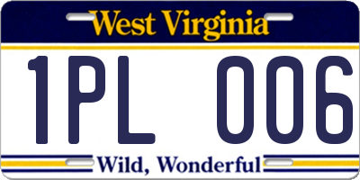 WV license plate 1PL006