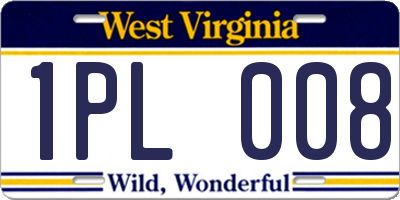 WV license plate 1PL008