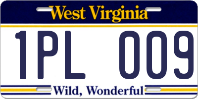 WV license plate 1PL009