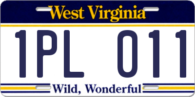 WV license plate 1PL011