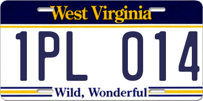 WV license plate 1PL014