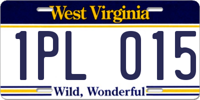 WV license plate 1PL015