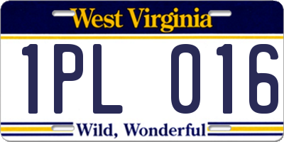 WV license plate 1PL016