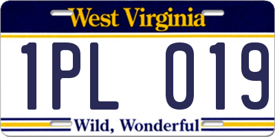 WV license plate 1PL019