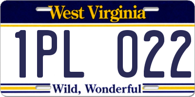 WV license plate 1PL022